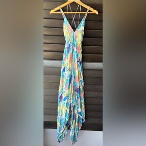 💥SALE💥 World Market S/M tropical Romper Jumpsuit Swimsuit Coverup Wide Leg
